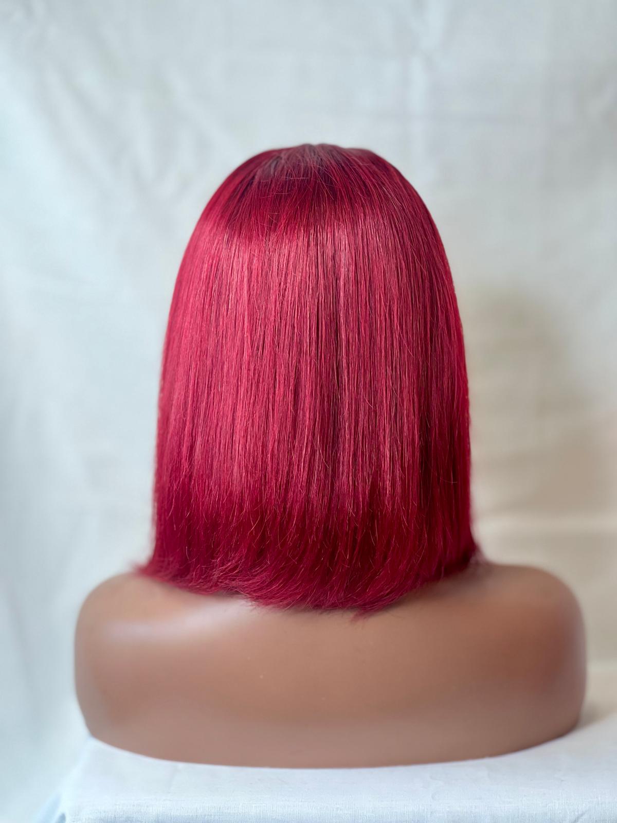 Straight Burgundy Bob Lace frontal Wig